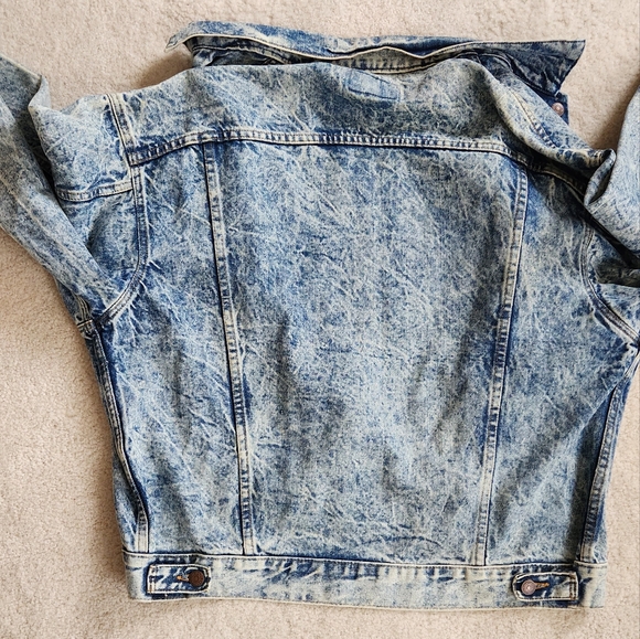 LEVIS 80s acid stone washed denim trucker jacket red tab made in USA XL - Picture 13 of 13